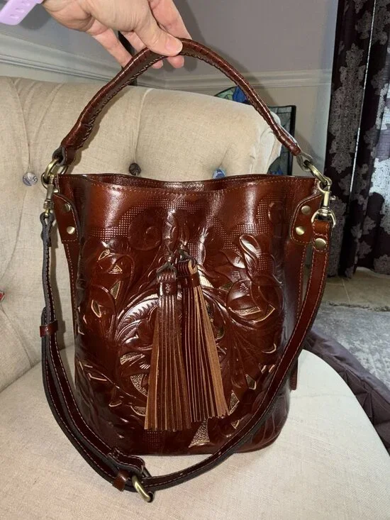 Patricia Nash Cavo Italian Leather Hobo Style Tote/Handbag - Picture 8 of 14